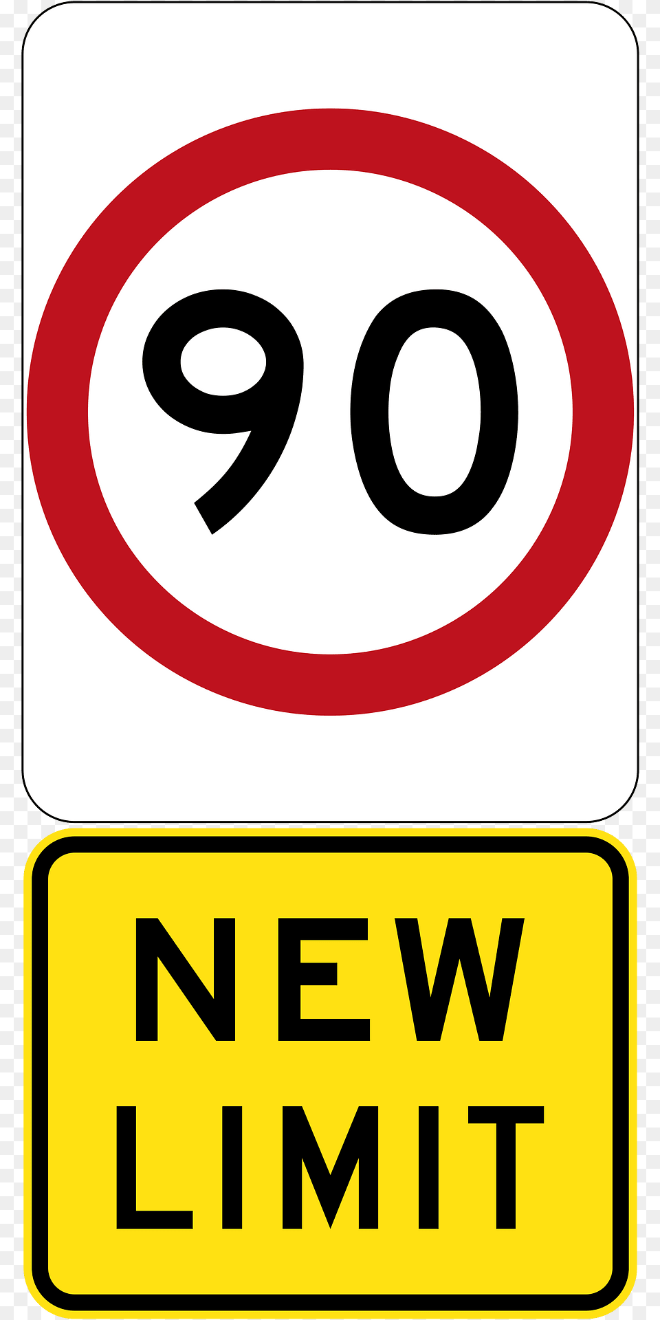 New 90 Kmh Speed Limit Used In Victoria Clipart, Sign, Symbol, Road Sign Png Image