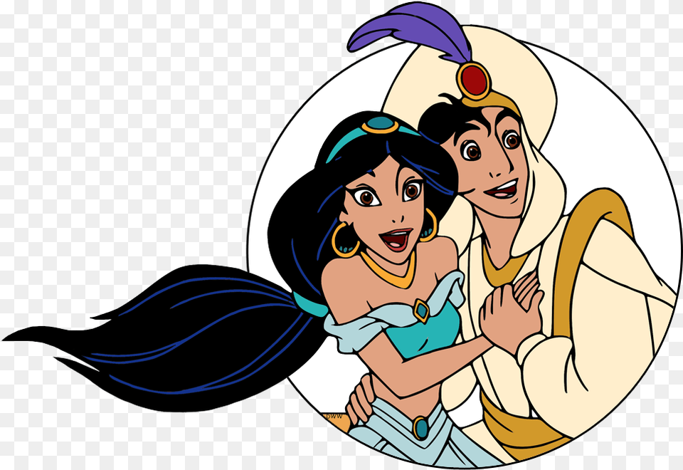 New Aladdin Jasmine On Flying Carpet Aladdin And Jasmine Cartoon, Person, Face, Head, Art Free Png Download