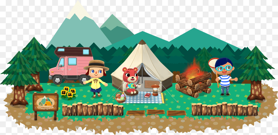 New Animal Crossing Trailer Unveiled For Pocket Camp Animal Crossing Desktop, Camping, Outdoors, Person, Tent Png