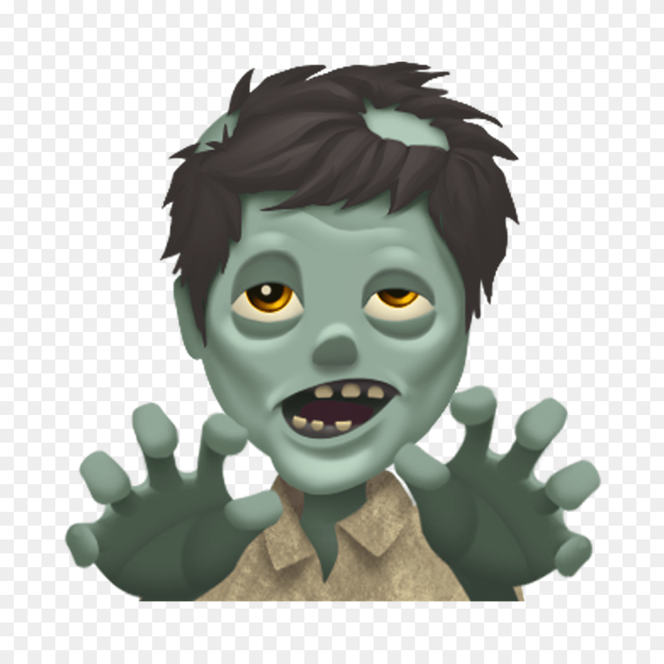 New Apple Emoji Preview Released And There Is Cuteness Emoji Zombie, Face, Head, Person, Photography Free Transparent Png