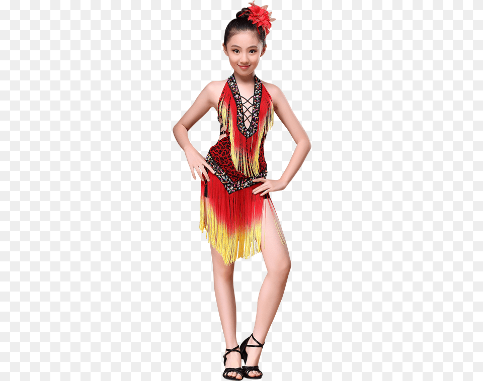 New Arrival Children Girl Latin Dance Dress Dress, Adult, Person, Woman, Female Png Image