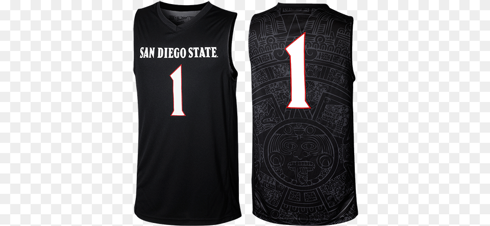 New Basketball Jersey San Diego State Aztec Calendar Basketball Jersey, Clothing, Shirt, T-shirt, Vest Free Png