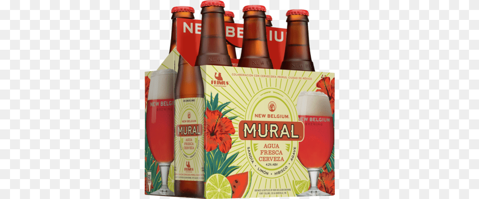 New Belgium Brewing Announces Mural Agua Fresca Cerveza New Belgium Tartastic Strawberry Lemon, Alcohol, Beer, Lager, Beverage Free Png