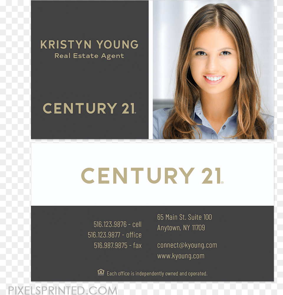 New Century 21 Logo Cards Century 21 Business Cards, Advertisement, Poster, Female, Girl Free Png