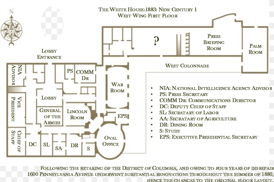 New Centurys White House Floor Plan Century Oval Office White House West Wing Floor, Chart, Diagram, Plot, Floor Plan Png Image