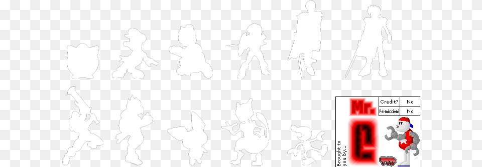New Challenger Silhouettes Super Smash Bros Silhouette, Stencil, Baby, Person, Head Free Png Download
