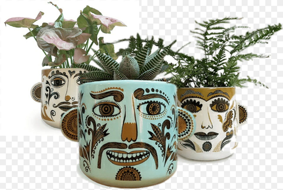 New Clown Face Plant Pots Local Gardener Newspaper Face Plant Pots, Potted Plant, Symbol, Pottery, Emblem Free Transparent Png