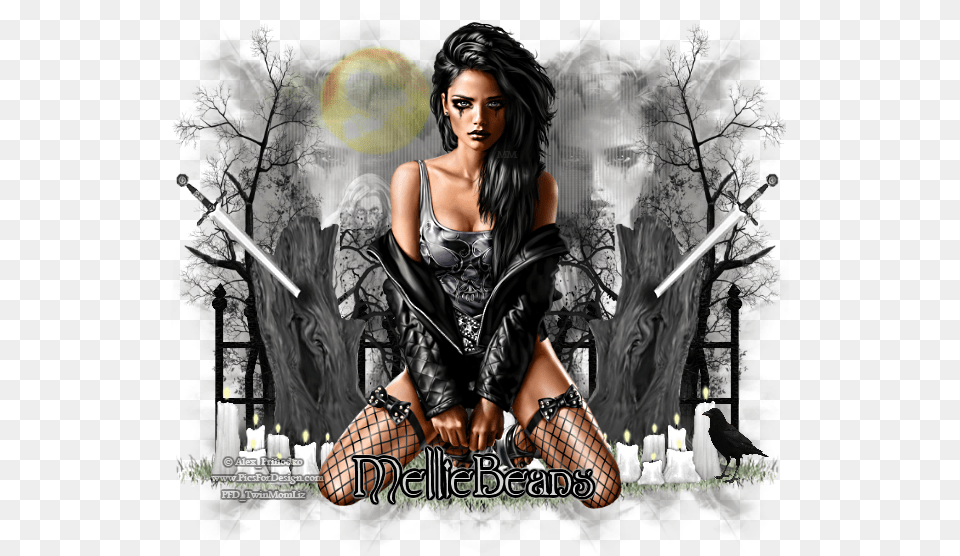 New Ct Showoff Tag Using The Awesome Scrapkit The Darkness Album Cover, Adult, Person, Female, Woman Png Image