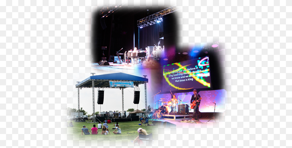 New Day Productions Stage, Lighting, Concert, Crowd, Person Png