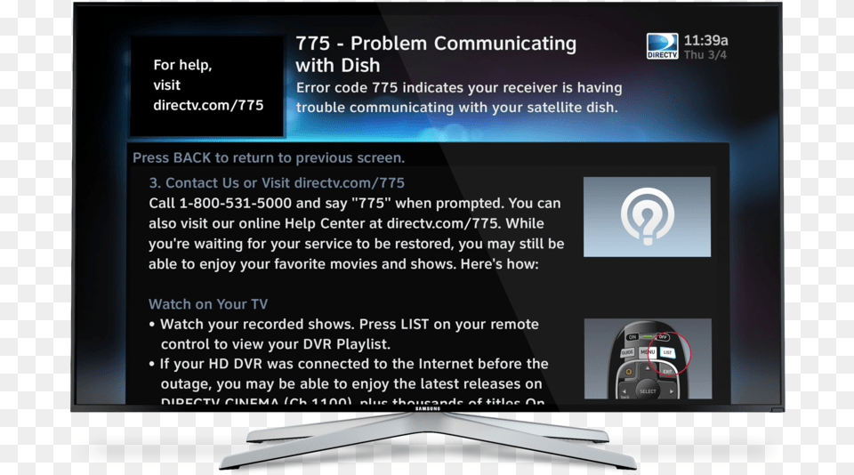 New Dish 3 Error Code Stb Directv, Computer Hardware, Electronics, Hardware, Monitor Free Transparent Png