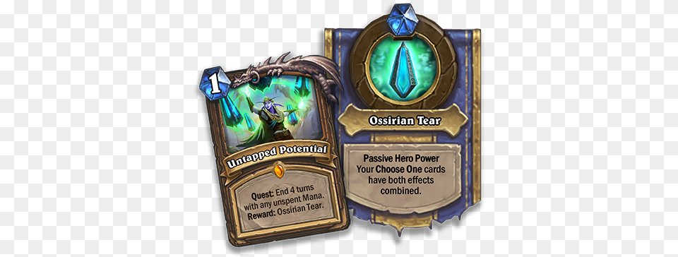 New Druid Legendary Quest Card Untapped Potential Card Hearthstone Ossirian Tear, Accessories, Gemstone, Jewelry, Locket Png