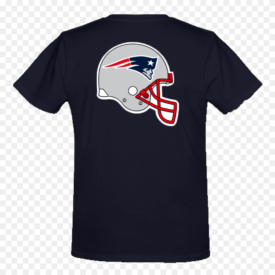 New England Patriots Majestic Nfl Helmet Logo T Shirt Navy, Clothing, T-shirt, American Football, Football Png