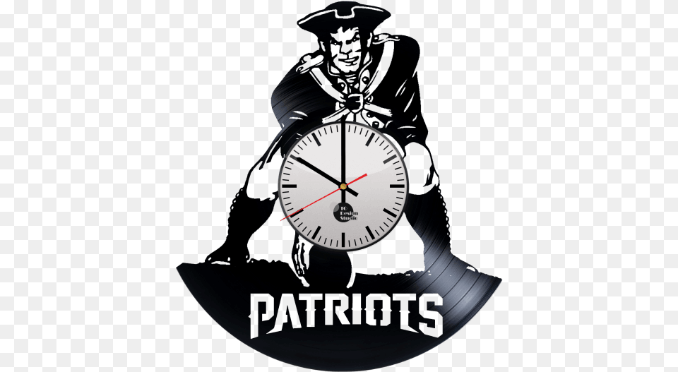 New England Patriots Vinyl Clocks Yorktown High School Patriots, Analog Clock, Clock Png Image
