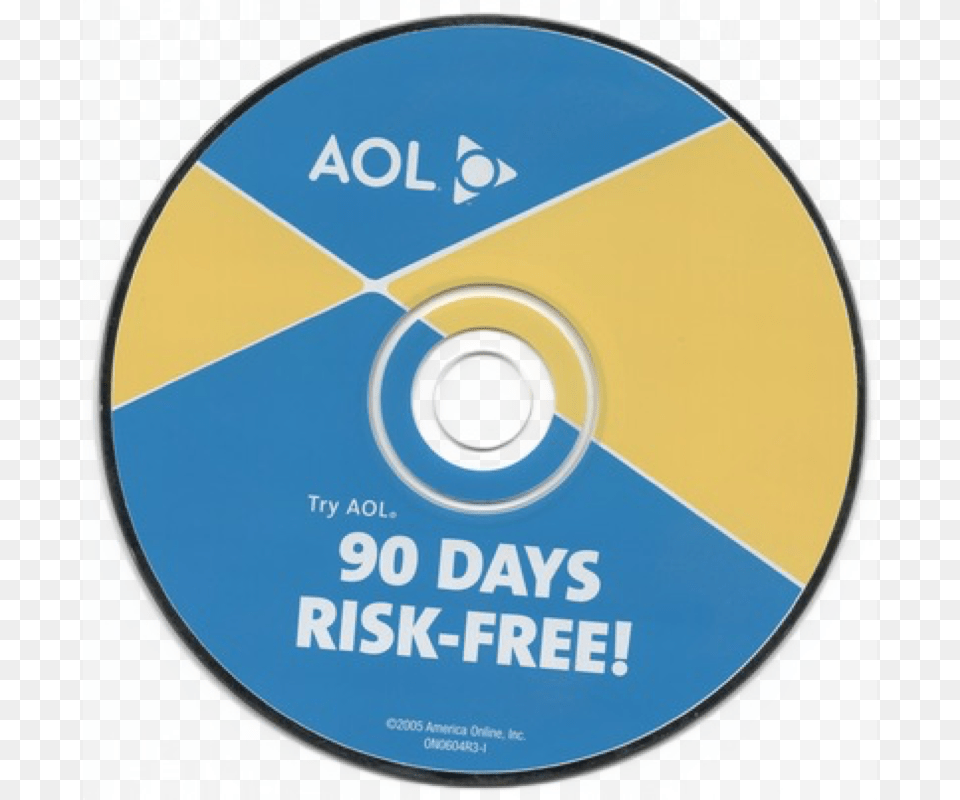 New Er Aol Logo Featuring Blue And Yellow Triangles Aol, Disk, Dvd Free Png Download