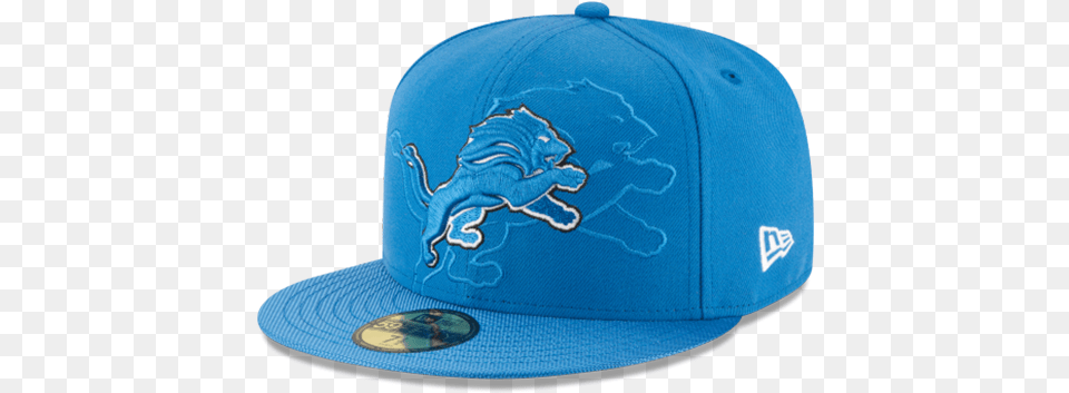 New Era Detroit Lions Blue 59fifty 2016 Official Sideline Lions Hat, Baseball Cap, Cap, Clothing Free Png