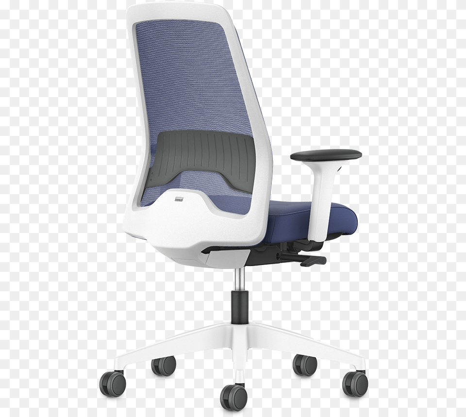 New Everyis1 Swivel Chair With A Blue Mesh Backrest Office Chair, Cushion, Furniture, Home Decor, Headrest Png