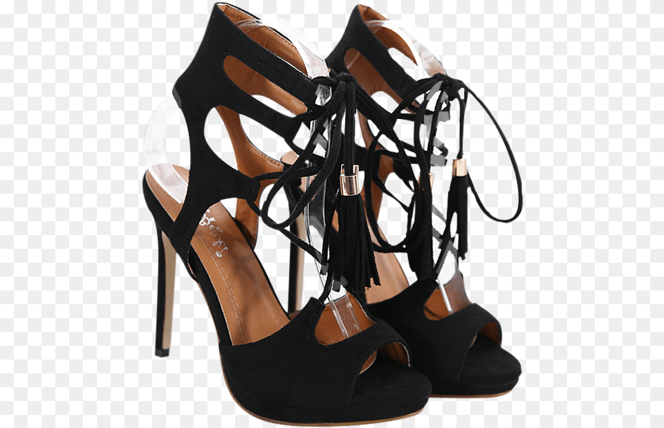 New Exclusive Zaful Women Black Shoes Suede With Tassels Shoe, Clothing, Footwear, High Heel, Sandal Free Png Download