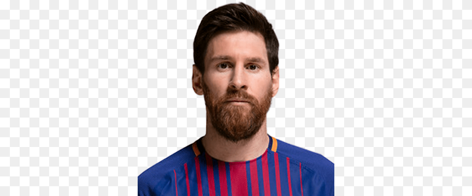 New Fc Barcelona 2017 2018 La Liga Football Messi, Adult, Beard, Face, Head Png Image