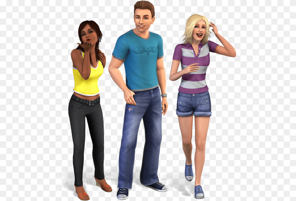 New For Sims 3 Loading Screen Minigame Sim 2 Sims 3, Clothing, T-shirt, Pants, Adult Free Png