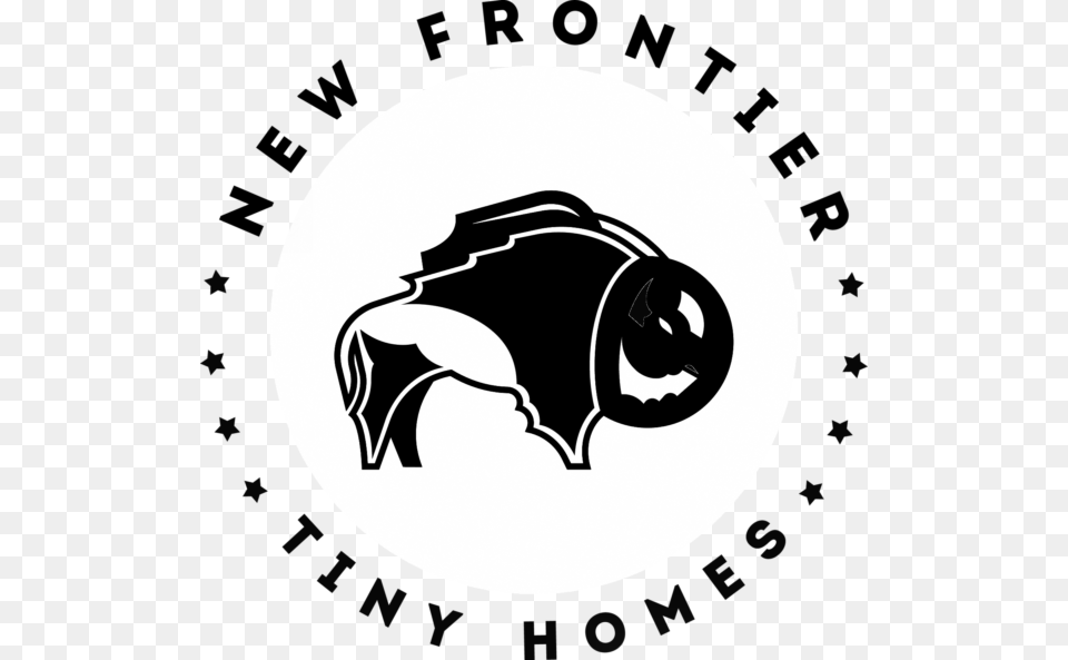 New Frontier Tiny Home Logo Bison, Stencil, Symbol, Disk Png Image