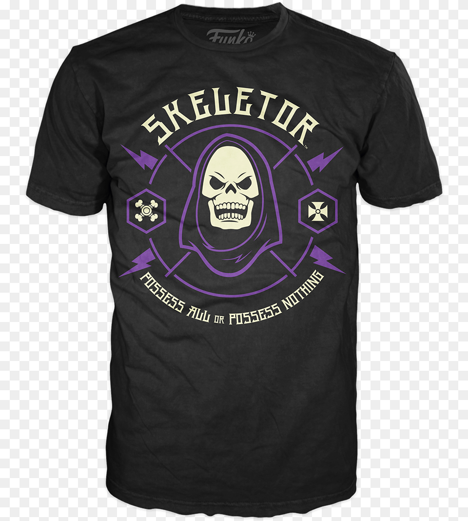 New Funko Shop Exclusives Skeletor Tee And Butterhorn, Clothing, Shirt, T-shirt, Face Free Transparent Png