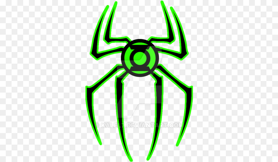 New Green Lantern Spiderman Logo By Kalel7 Spiderman Logo, Animal, Invertebrate, Spider, Bow Png