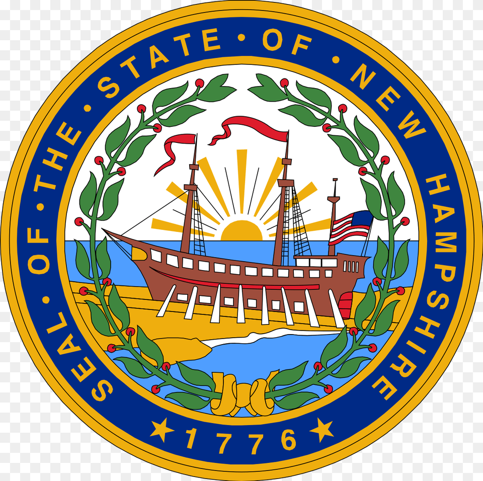 New Hampshire Seal, Emblem, Logo, Symbol, Badge Free Png