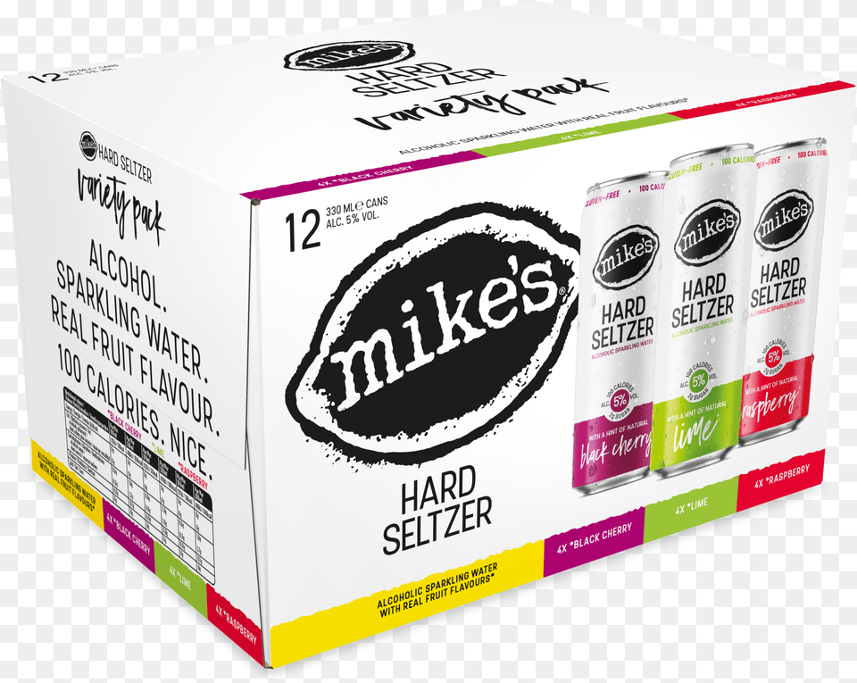 New Hard Seltzer Variety Pack 12 Miken Icon, Box, Can, Tin, Cardboard Free Transparent Png