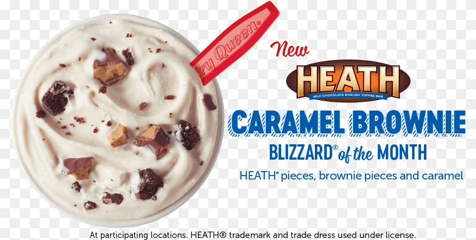 New Heath Caramel Brownie Blizzard Of The Month Ice Cream, Dessert, Food, Ice Cream, Beverage Png Image