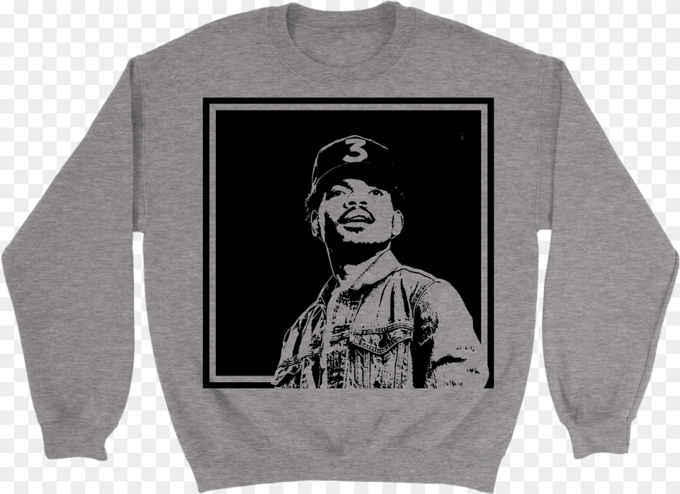New Hip Hop Graphic Crewneck Featuring Chance The Rapper Crew Neck, Clothing, Sweatshirt, Sweater, Hoodie Free Png Download