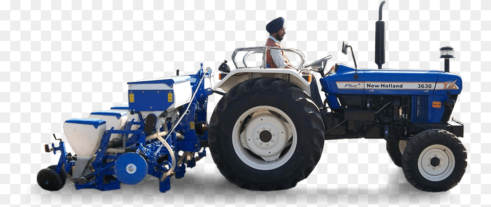 New Holland Seed Drill, Machine, Wheel, Tractor, Transportation Png
