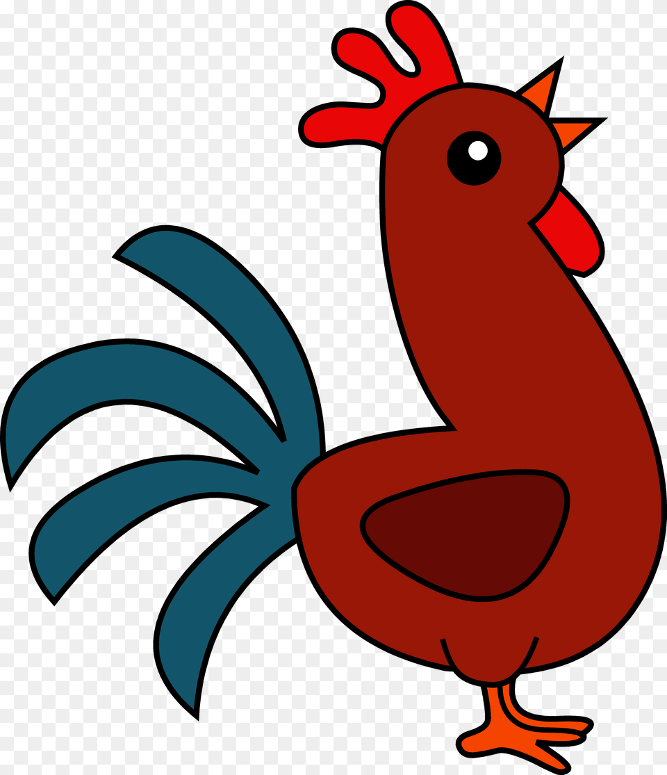 New Images 2018 Cooked Chicken Clipart Black And White Rooster Clipart, Animal, Bird, Fowl, Poultry Png Image