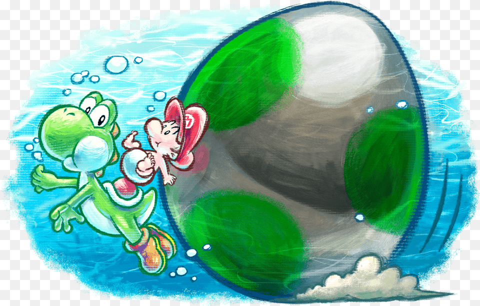 New Island 3ds Artwork Including Lots Of Crazy Yoshi New Island Baby Mario, Clothing, Hat, Person, Head Png Image