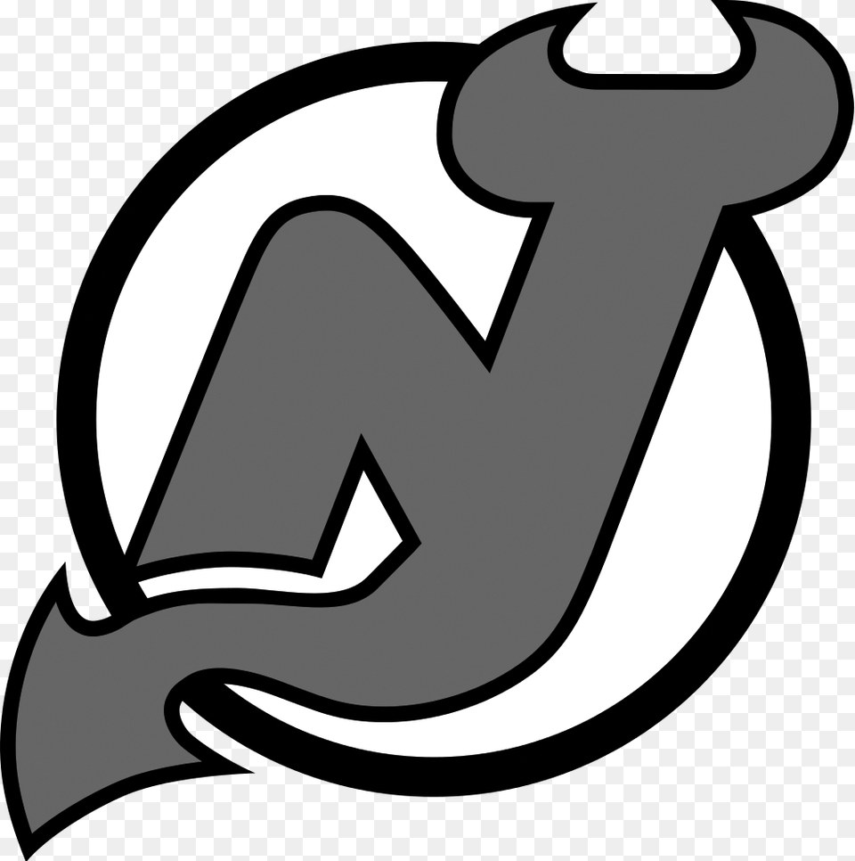 New Jersey Devils Logo New Jersey Devils Logo Black And White, Symbol, Text Png
