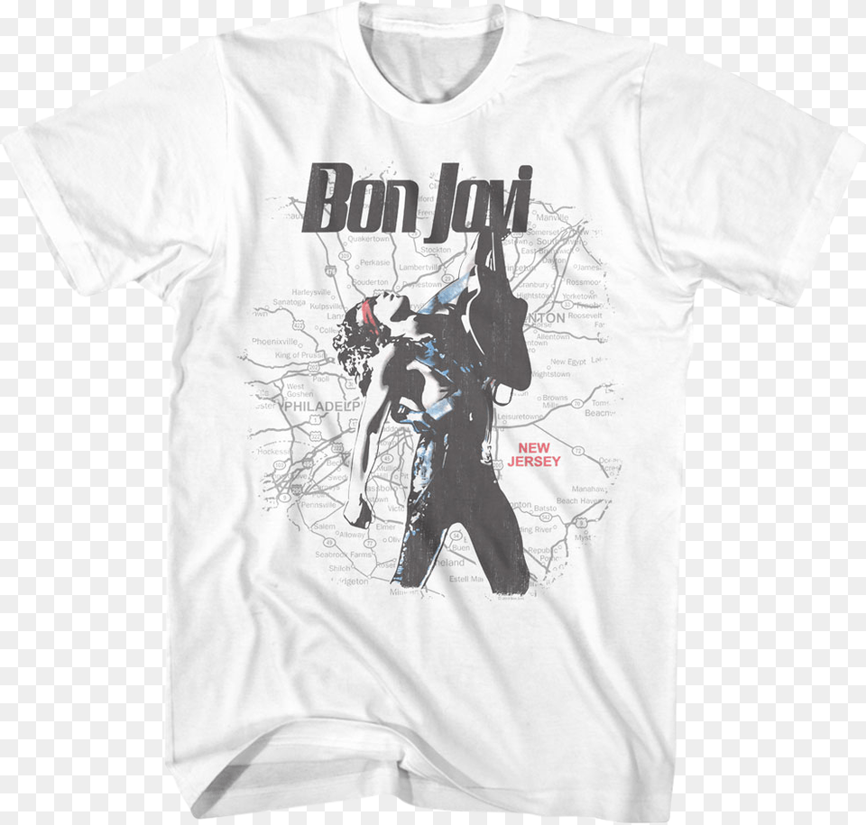 New Jersey Map Bon Jovi T Shirt Snoop Dogg Japan T Shirt, Clothing, T-shirt, Person, People Free Png Download