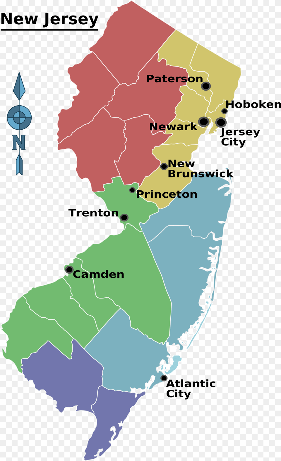 New Jersey Regions Map, Atlas, Chart, Diagram, Plot Free Transparent Png