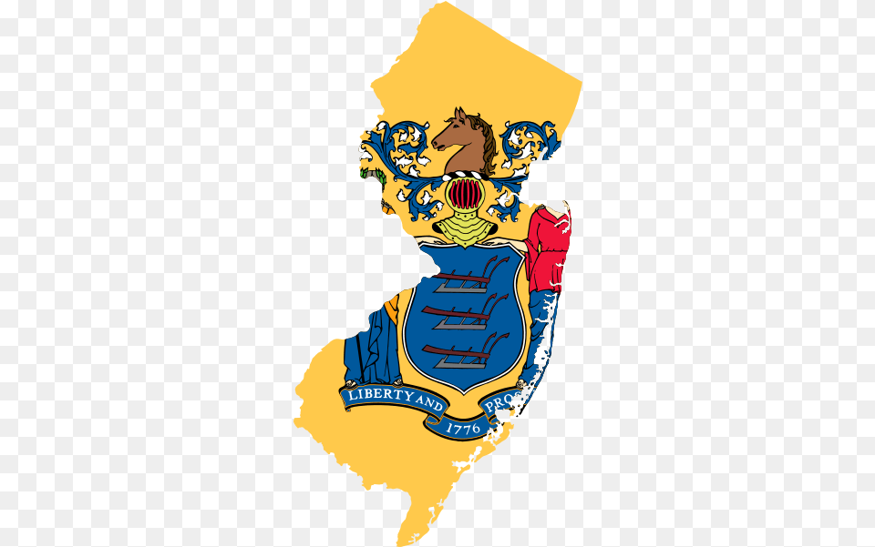 New Jersey State Flags Clipart New Jersey Capital Map, Book, Comics, Publication, Person Png