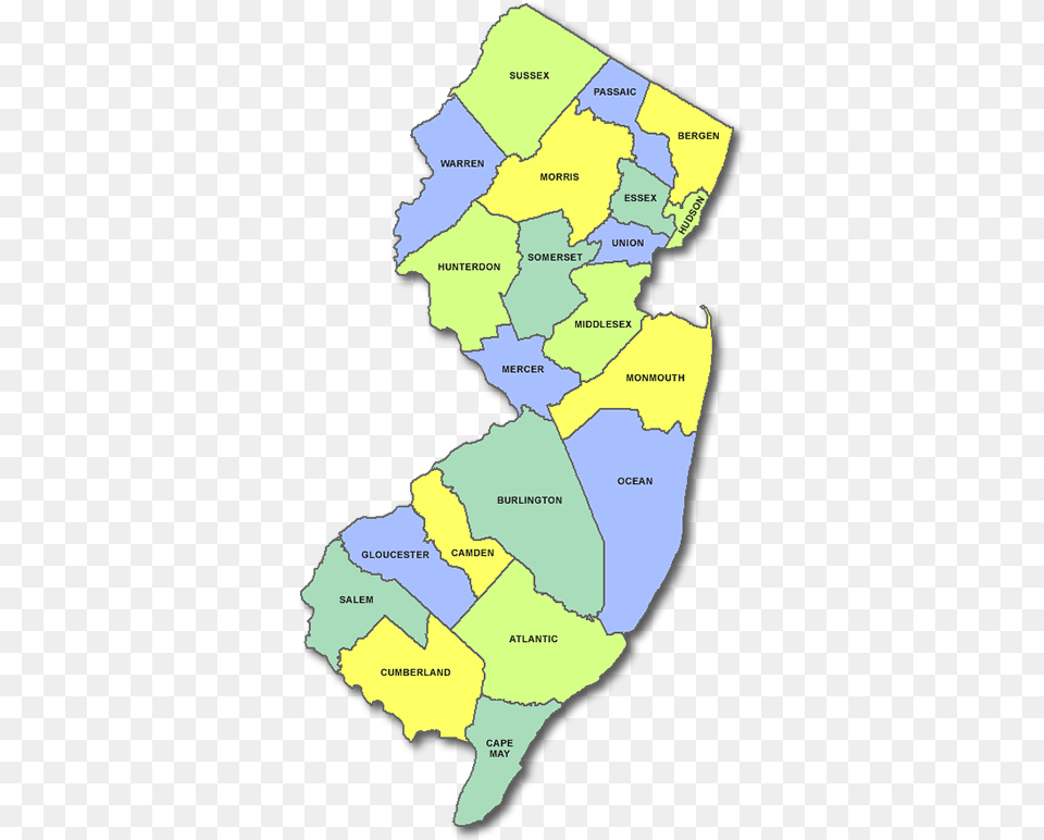 New Jersey State Map Map Of New Jersey, Chart, Plot, Atlas, Diagram Free Png