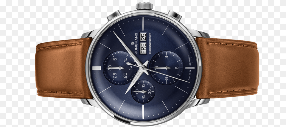 New Junghans Watch Meister Chronoscope Blue Dial Day Junghans Meister Chronoscope Sunray Blue Dial Day Date, Arm, Body Part, Person, Wristwatch Free Png Download