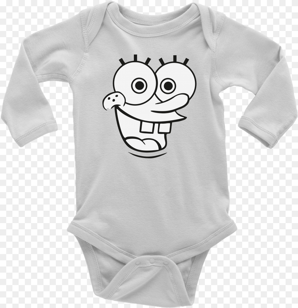 New Long Sleeve Baby Bodysuit Spongebob Face Size Nb Infant Bodysuit, Clothing, Long Sleeve, T-shirt Free Transparent Png