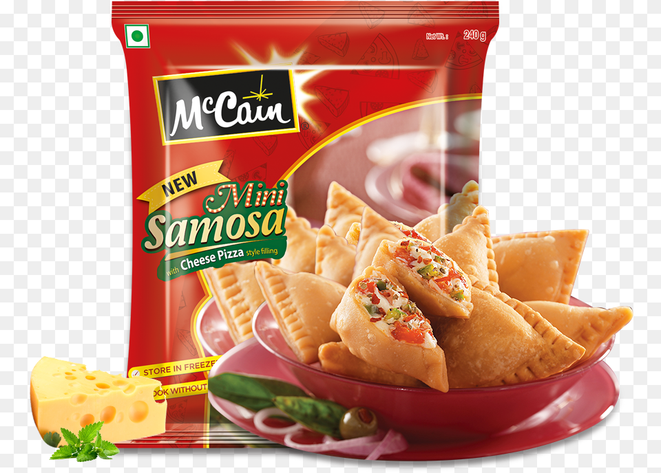 New Mccain Mini Samosa With Cheese Pizza Styly Filling Mccain Cheese Pizza Samosa, Food, Lunch, Meal, Snack Free Png Download