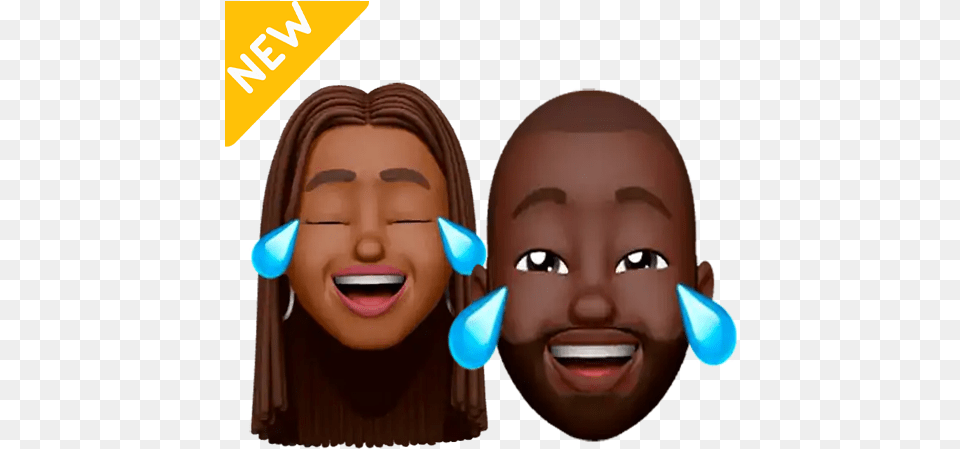 New Memoji Black People Stickers Happy, Face, Head, Person, Adult Free Png Download