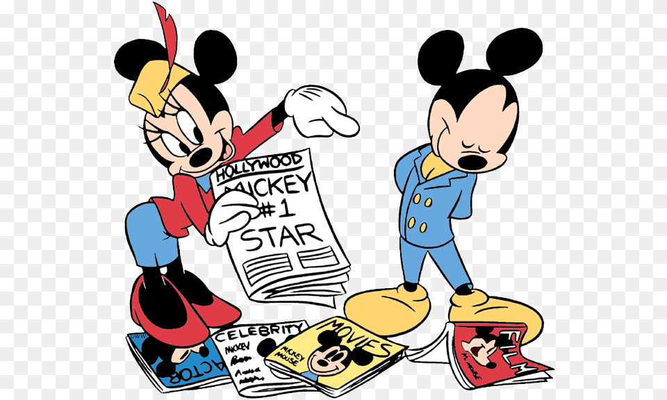 New Minnie Gushing Over Movie Star Mickey, Book, Comics, Publication, Person Free Png Download