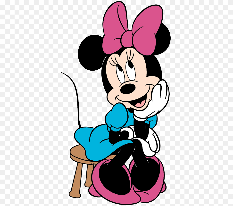 New Minnie Sitting On A Stool Minnie Mouse Sitting Down, Cartoon Png Image