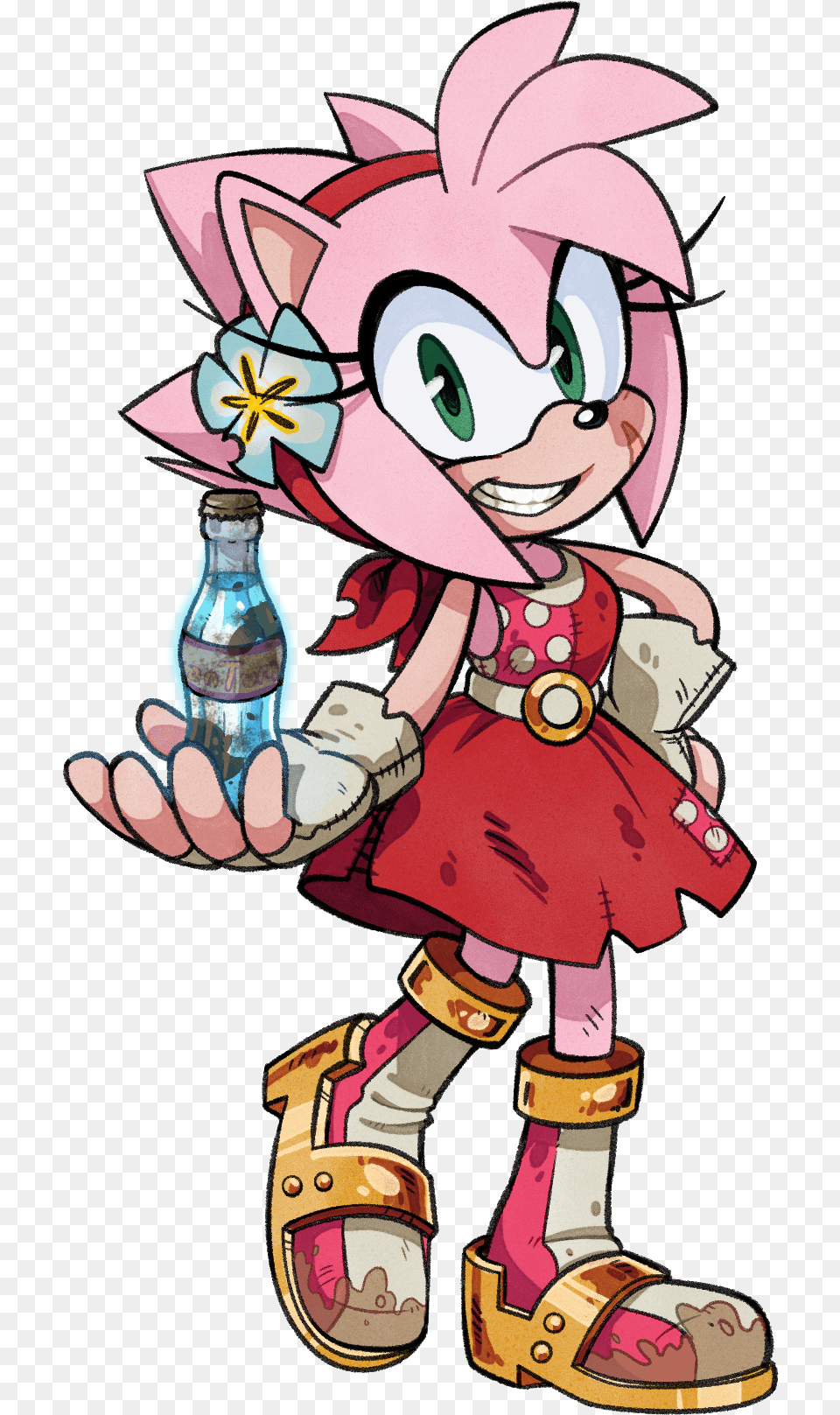 New Mobius Amy Rose Redesign Sonic Fallout New Mobius, Book, Comics, Publication, Baby Free Transparent Png
