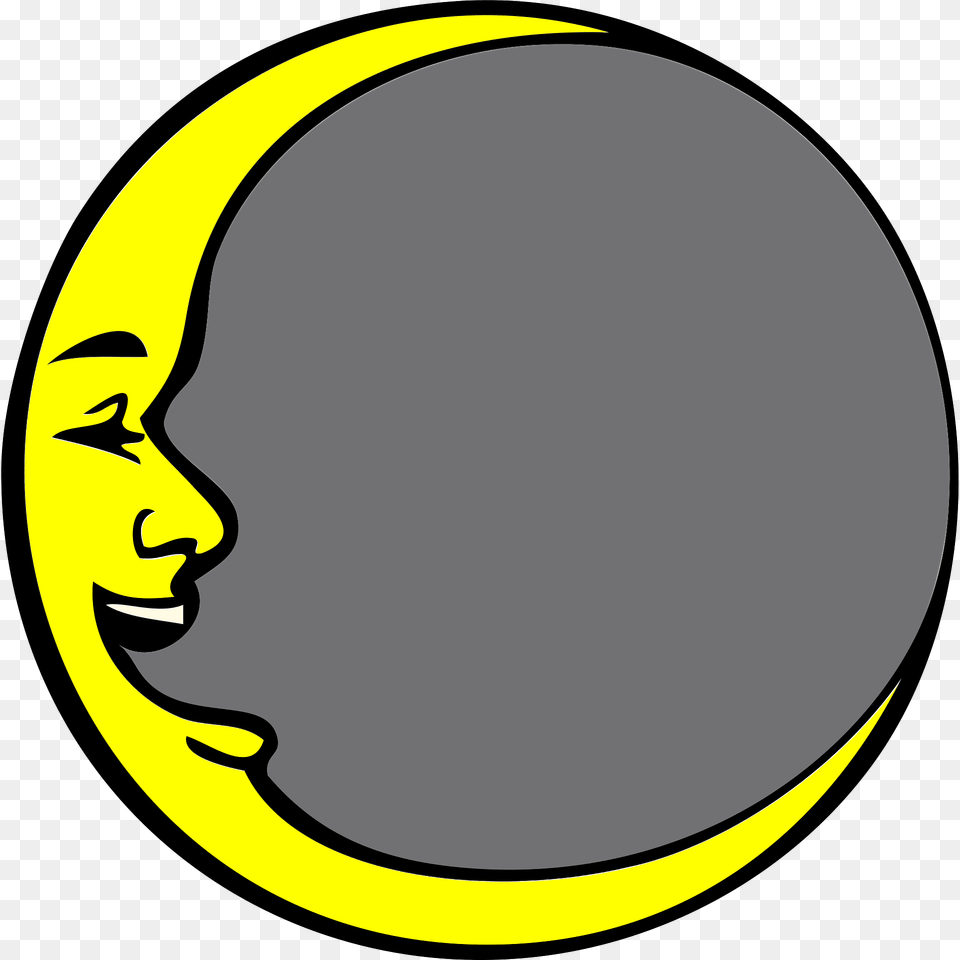 New Moon Clipart, Logo, Disk, Face, Head Png Image