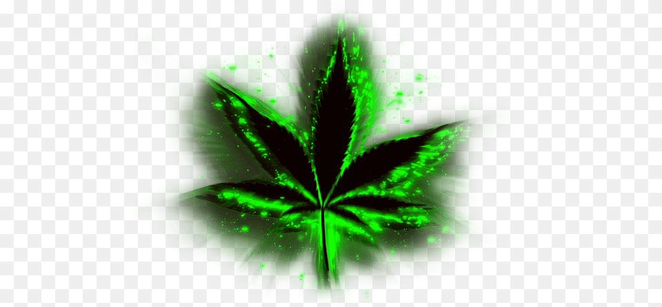 New Neon Weed Leaf Portable Battery Charger Neon Marijuana Leaf Transparent, Green, Light, Plant, Accessories Free Png Download
