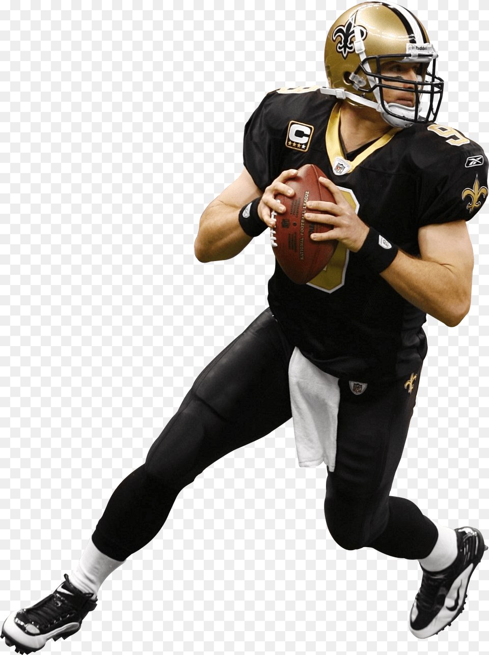 New New Orleans Saints Drew Brees, Helmet, Playing American Football, Person, Sport Free Png Download