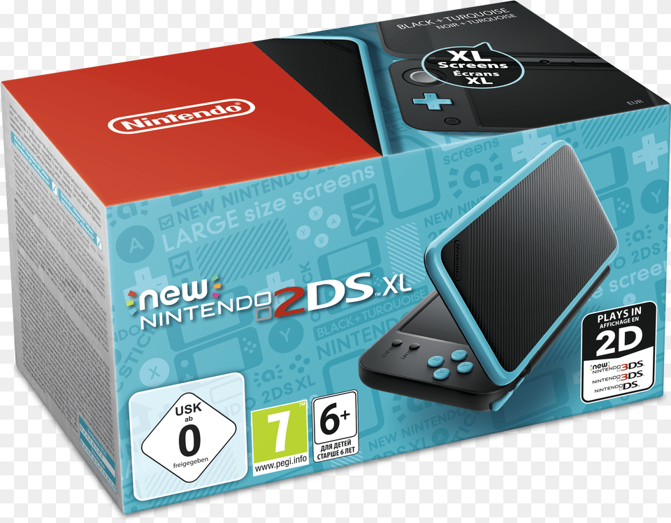 New Nintendo 2ds Xl Hw Black Turquoise Black Turqouise Nintendo 2ds Xl Black Amp Turquoise Console Free Transparent Png