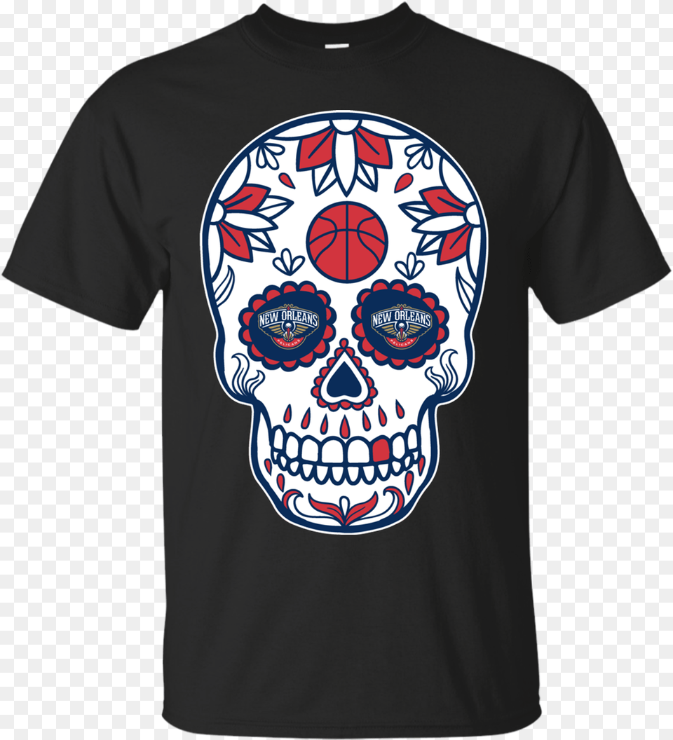 New Orleans Pelicans Basketball Sugar Skull Day Of Rick And Morty Van Gogh Shirt, Clothing, T-shirt Free Transparent Png